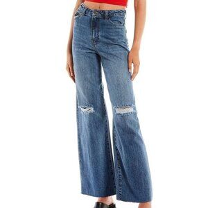 size 15‎ NWT GB Gianni Bini wide flare leg distressed jeans